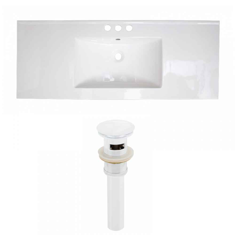 48.75-in. W 3H4-in. Ceramic Top Set In White Color - Overflow Drain Incl.