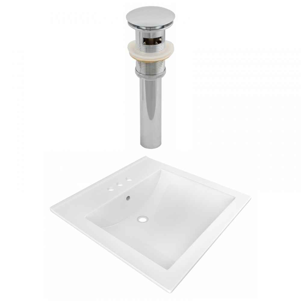 21.5-in. W 3H4-in. Ceramic Top Set In White Color - Overflow Drain Incl.