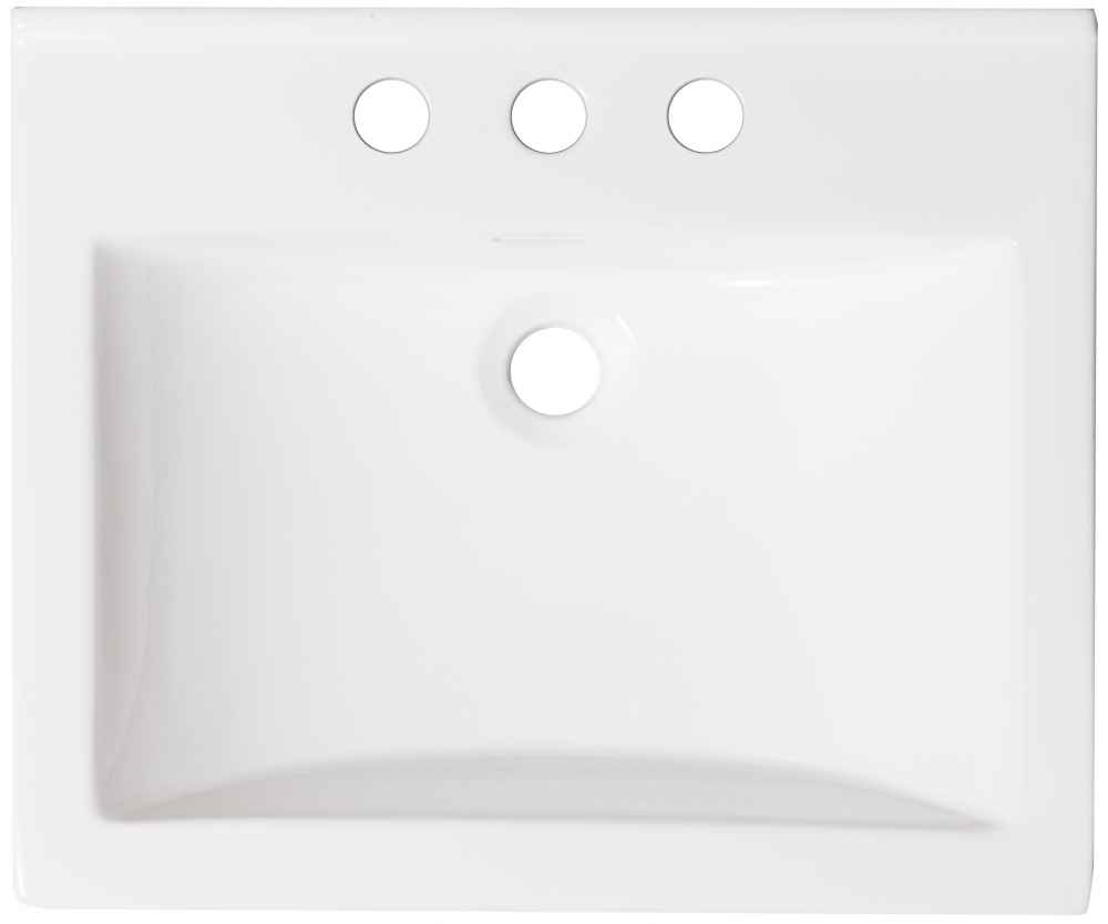 21.5-in. W 3H4-in. Ceramic Top Set In White Color - Overflow Drain Incl.