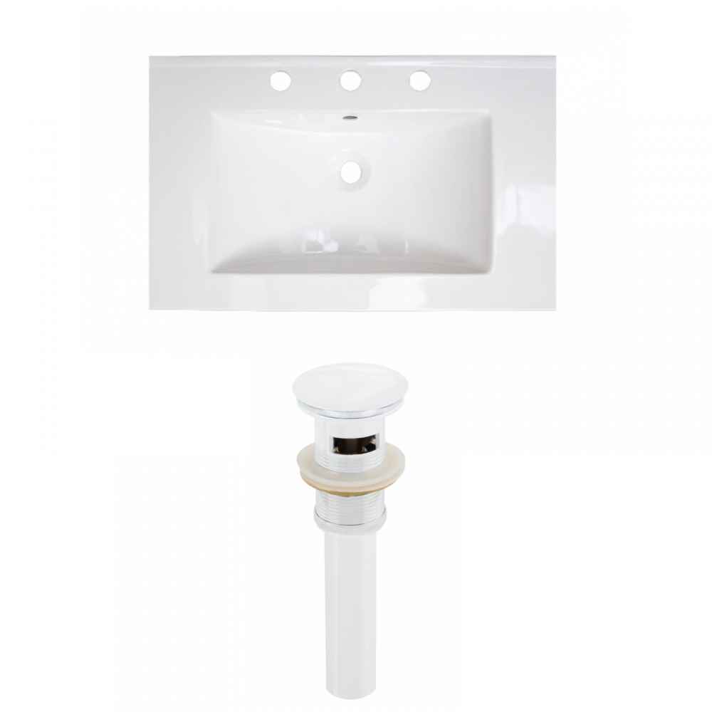 24-in. W 3H8-in. Ceramic Top Set In White Color - Overflow Drain Incl.