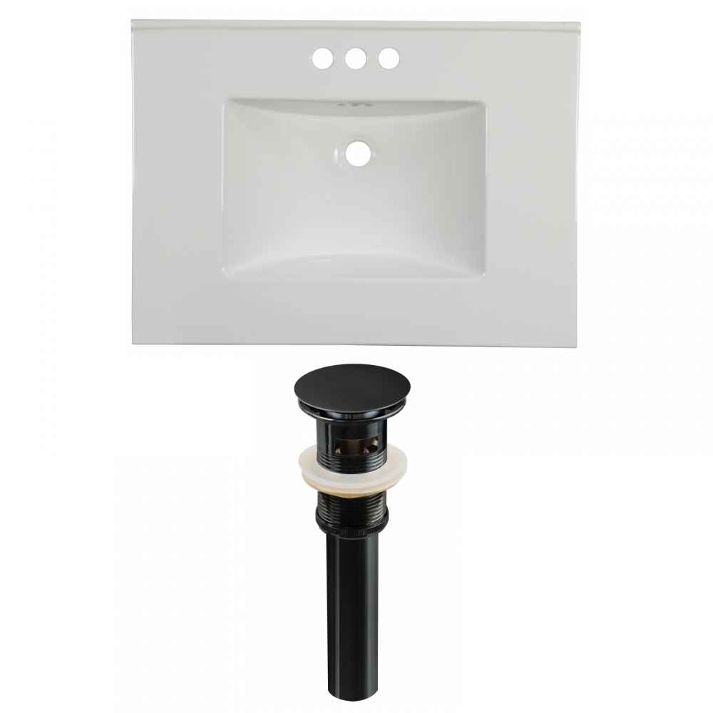 30.75-in. W 3H4-in. Ceramic Top Set In White Color - Overflow Drain Incl.