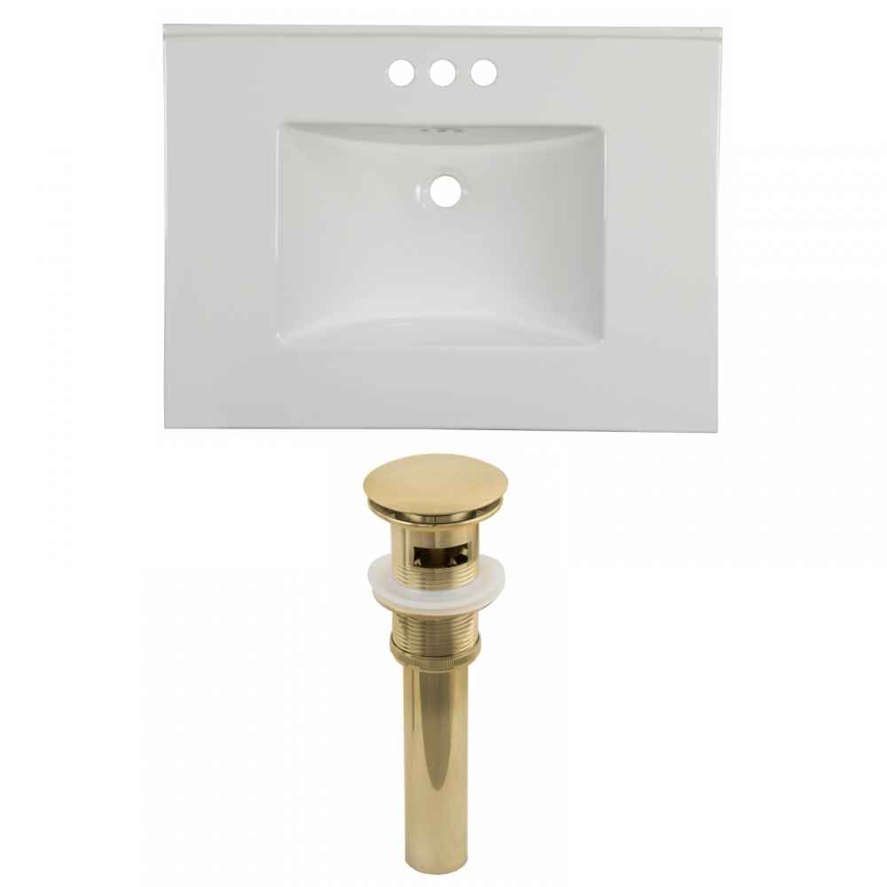 30.75-in. W 3H4-in. Ceramic Top Set In White Color - Overflow Drain Incl.