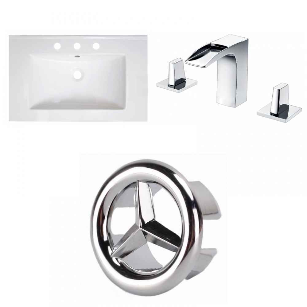 30-in. W 3H8-in. Ceramic Top Set In White Color
