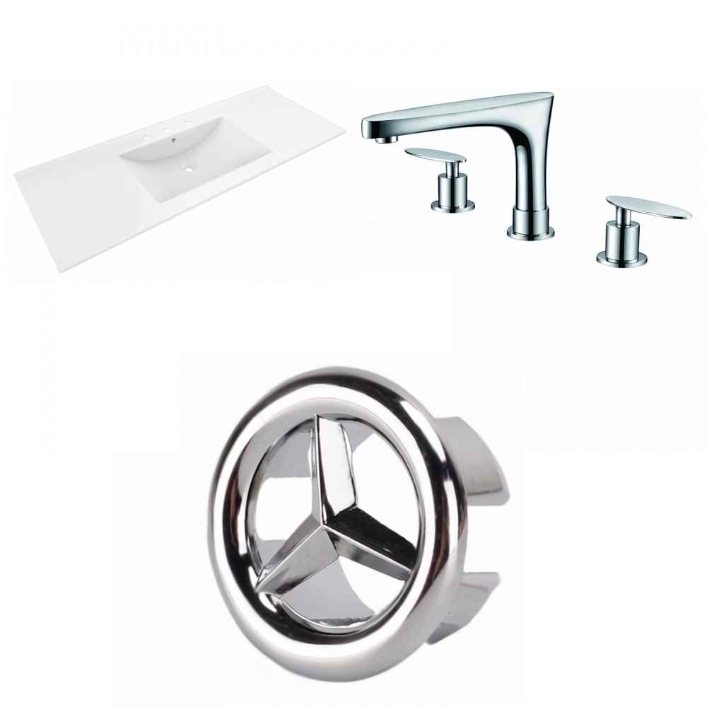 48-in. W 3H8-in. Ceramic Top Set In White Color
