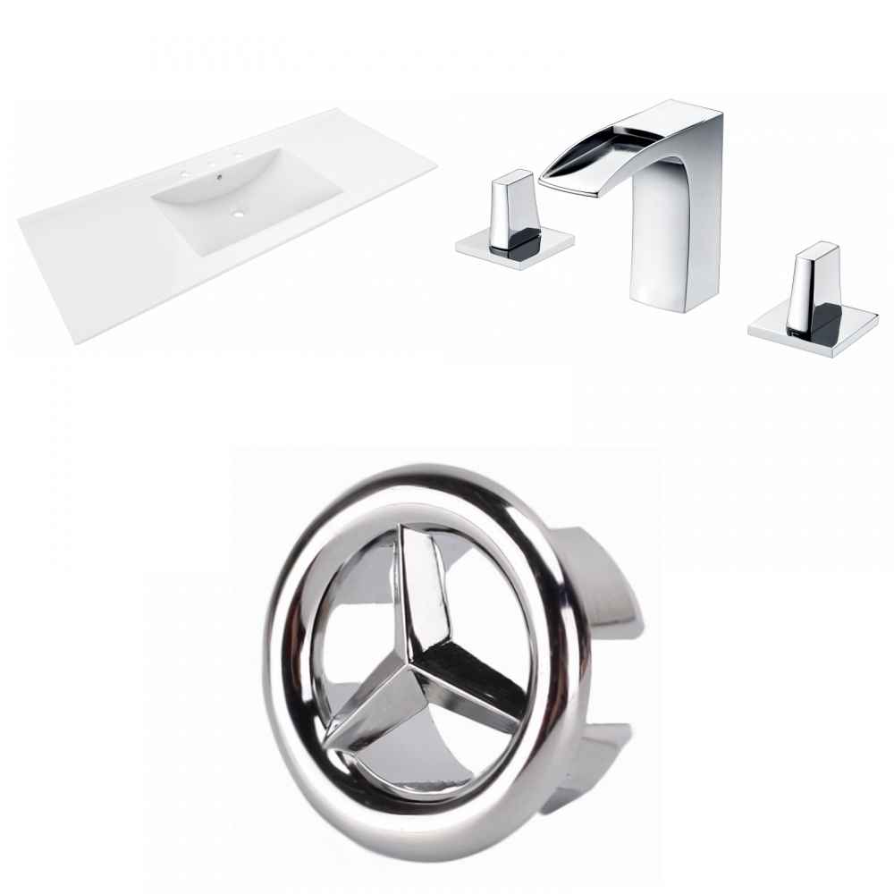 48-in. W 3H8-in. Ceramic Top Set In White Color