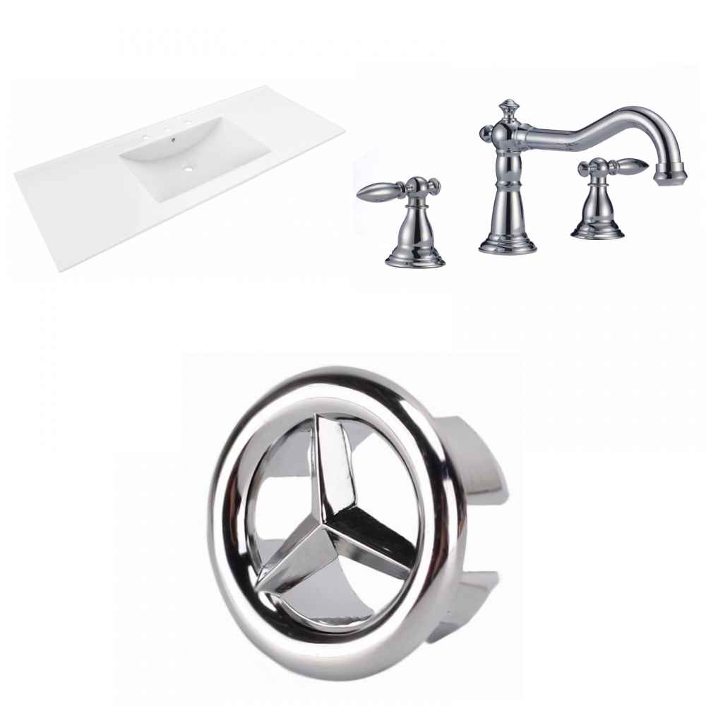 48-in. W 3H8-in. Ceramic Top Set In White Color
