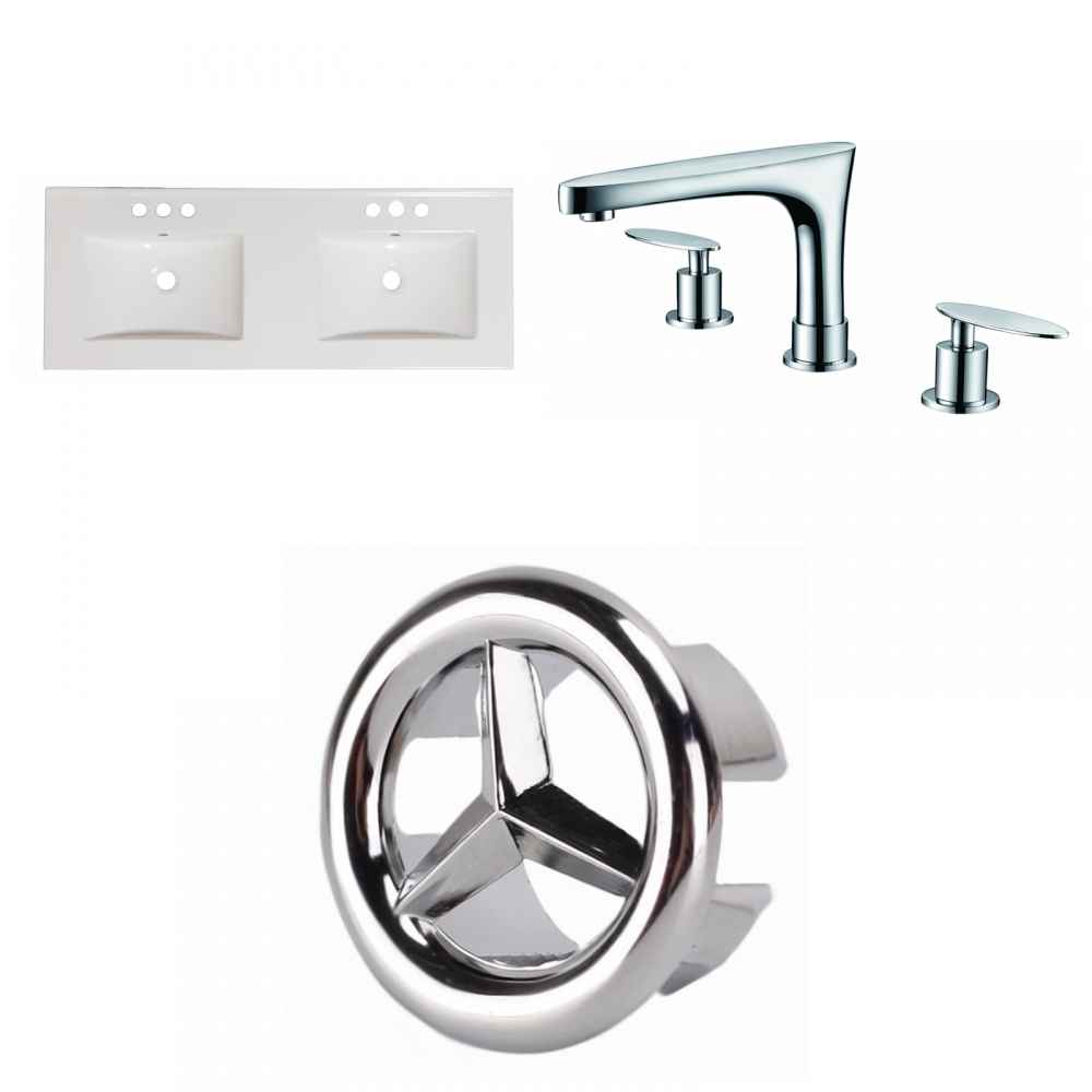 48-in. W 3H8-in. Ceramic Top Set In White Color