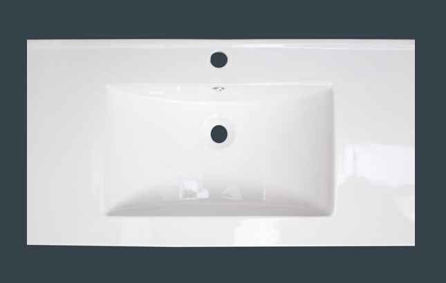 35.5-in. W 1 Hole Ceramic Top Set In White Color