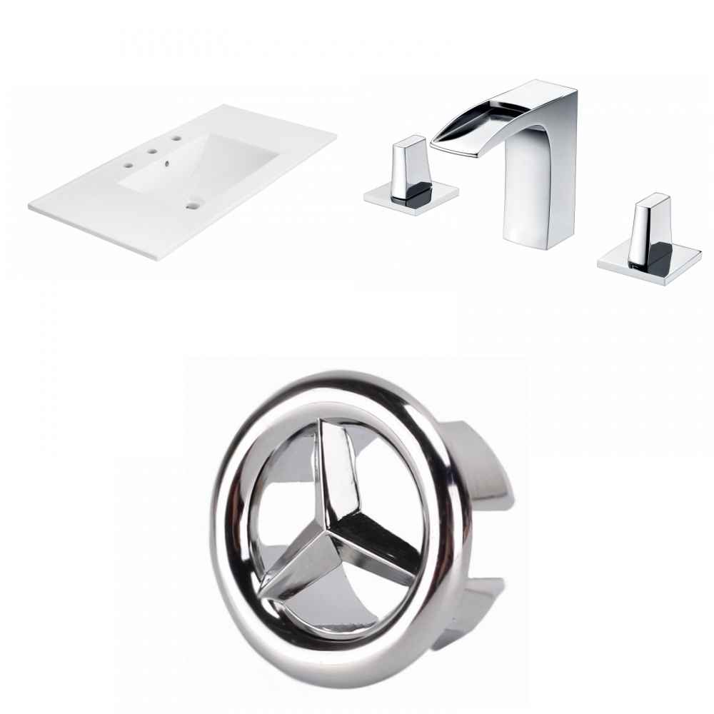 35.5-in. W 3H8-in. Ceramic Top Set In White Color
