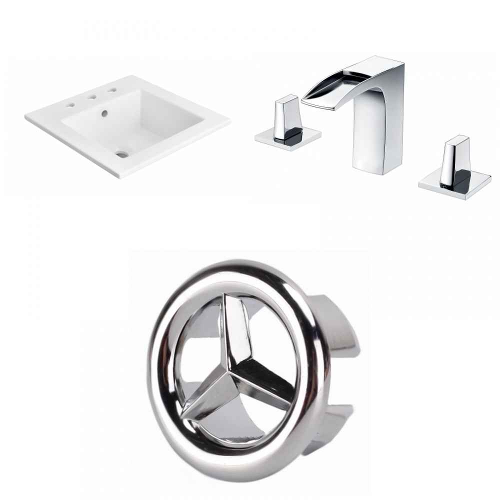 21-in. W 3H8-in. Ceramic Top Set In White Color