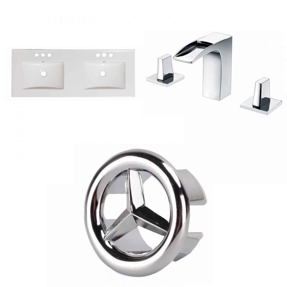 59-in. W 3H8-in. Ceramic Top Set In White Color