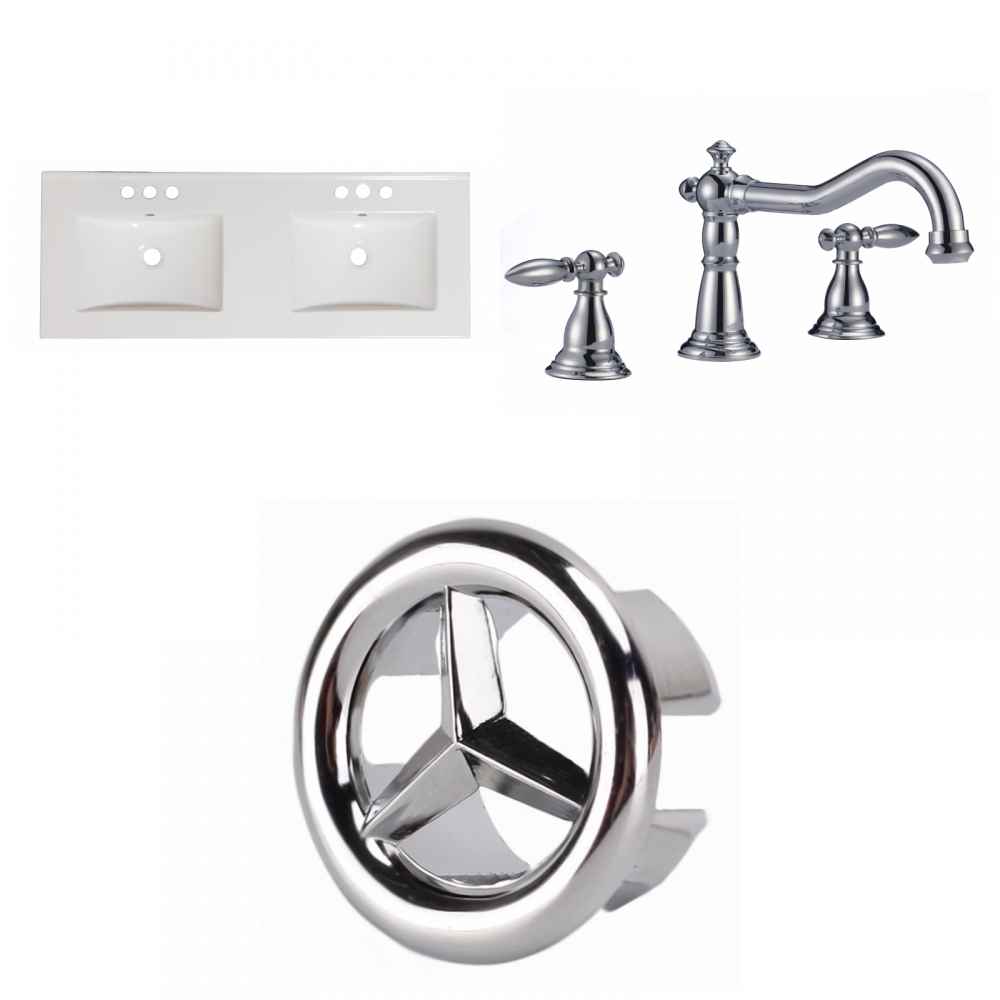 59-in. W 3H8-in. Ceramic Top Set In White Color