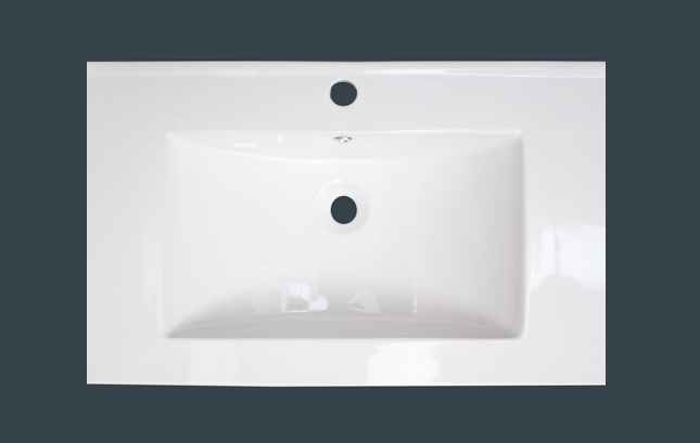 21-in. W 1 Hole Ceramic Top Set In White Color