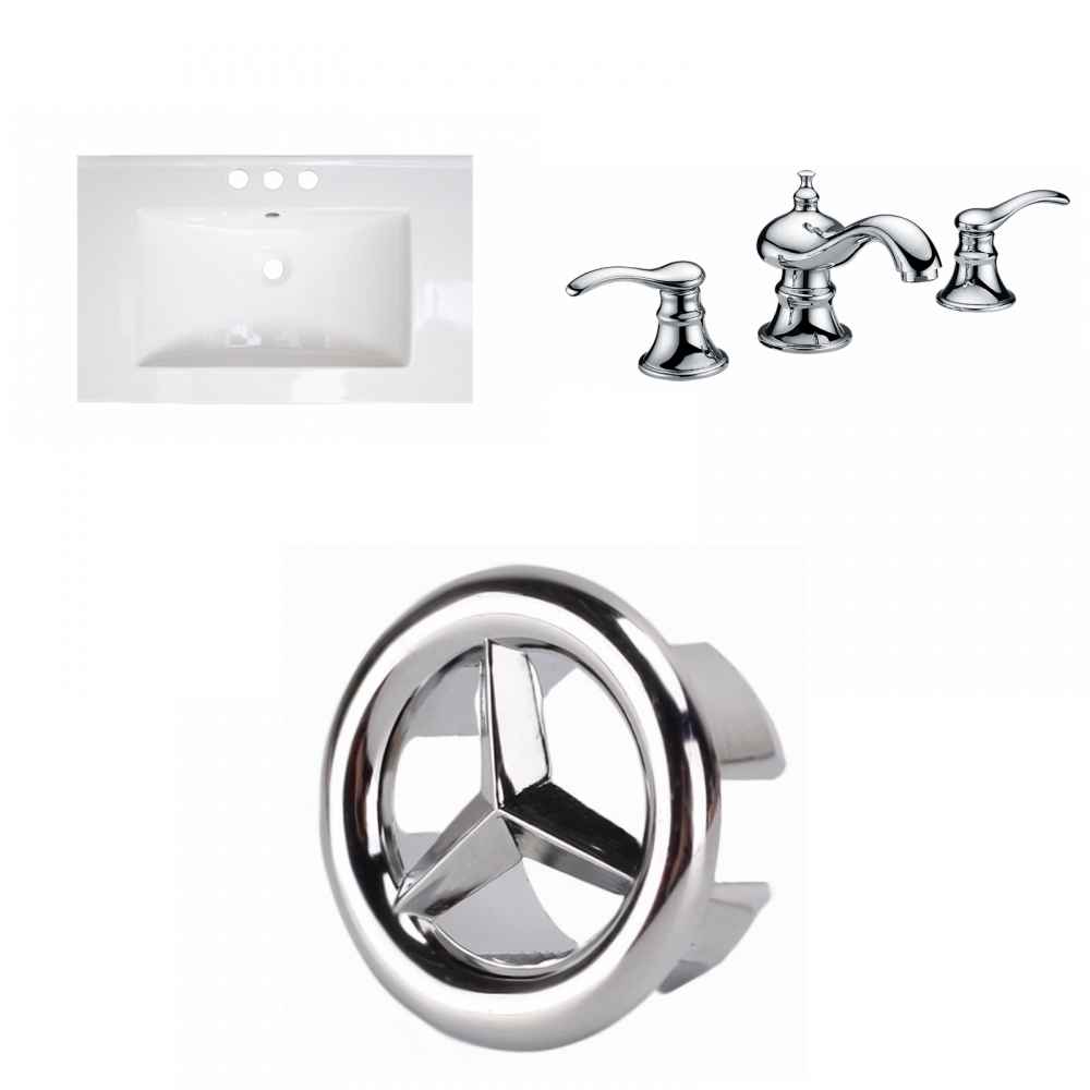 21-in. W 3H8-in. Ceramic Top Set In White Color
