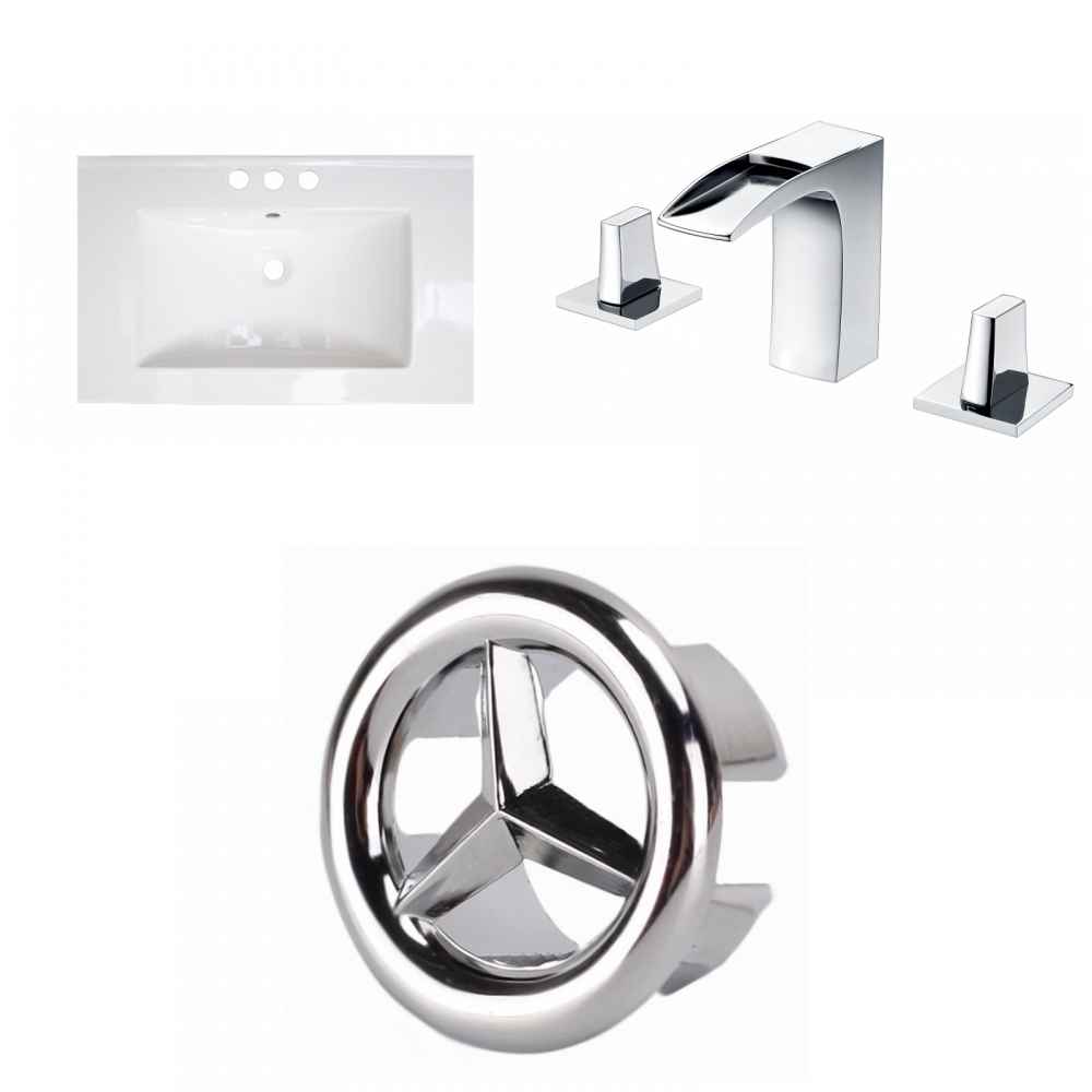 21-in. W 3H8-in. Ceramic Top Set In White Color