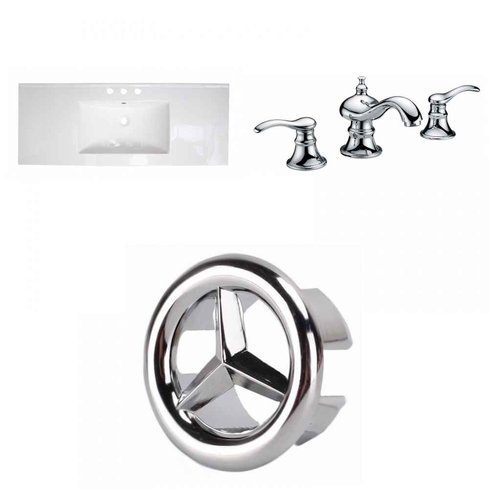 39.75-in. W 3H8-in. Ceramic Top Set In White Color