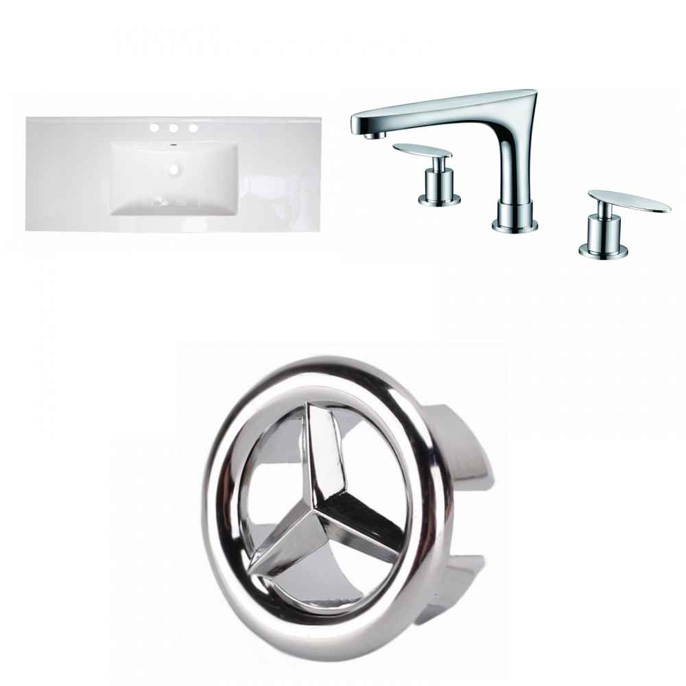 39.75-in. W 3H8-in. Ceramic Top Set In White Color