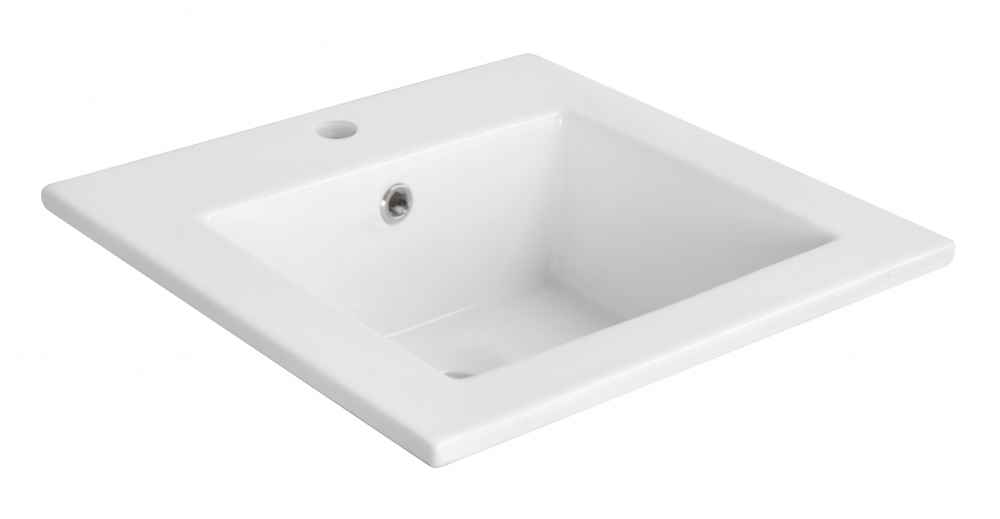 16.5-in. W 1 Hole Ceramic Top Set In White Color