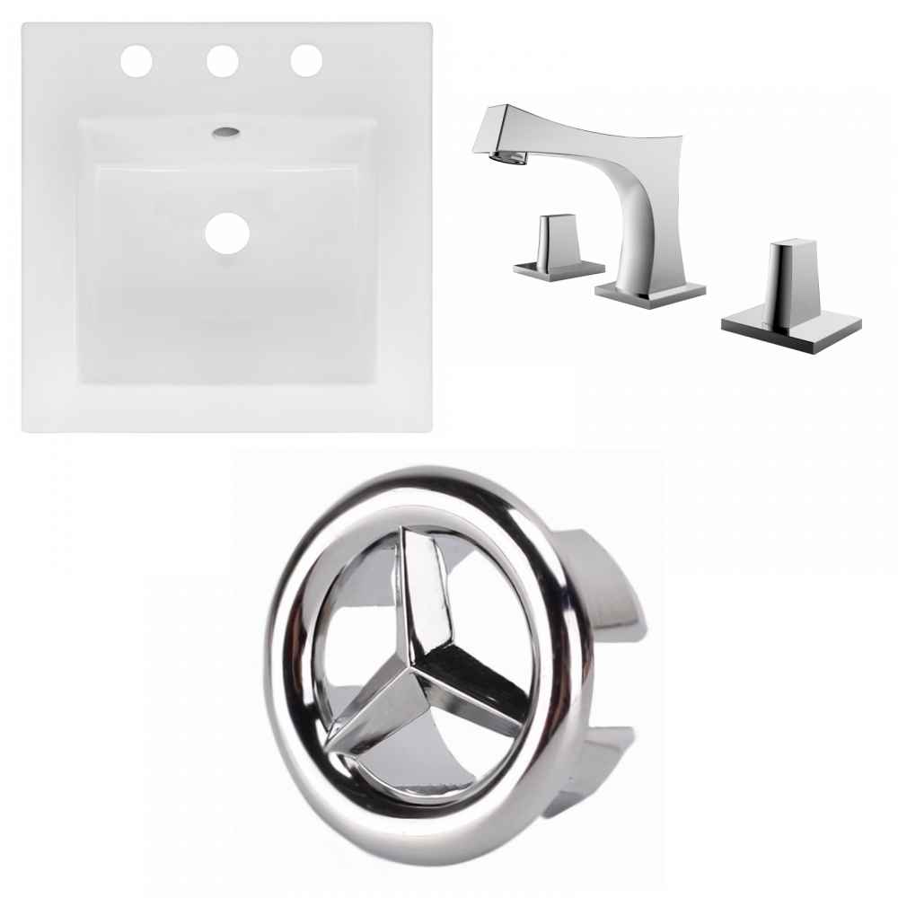 16.5-in. W 3H8-in. Ceramic Top Set In White Color