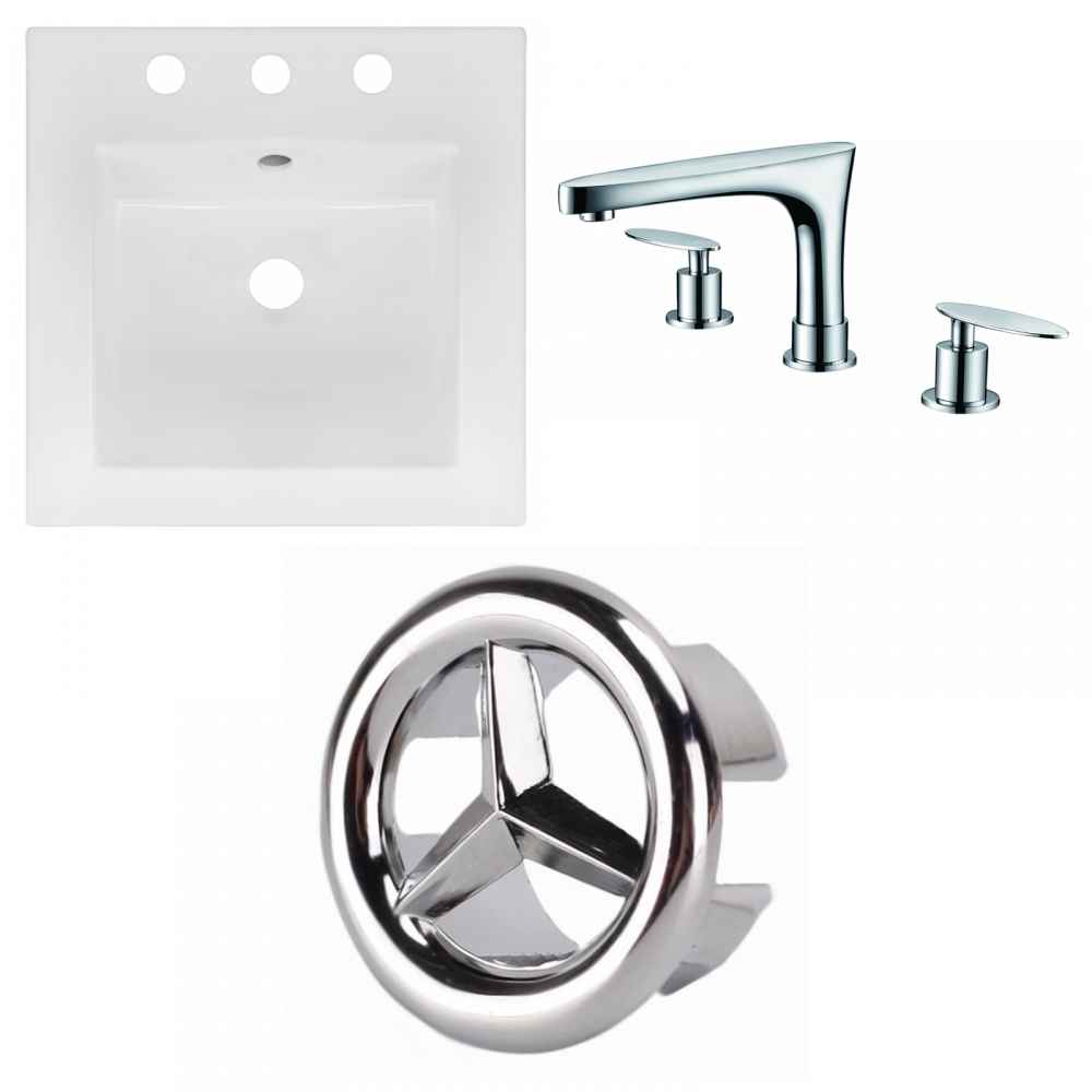 16.5-in. W 3H8-in. Ceramic Top Set In White Color