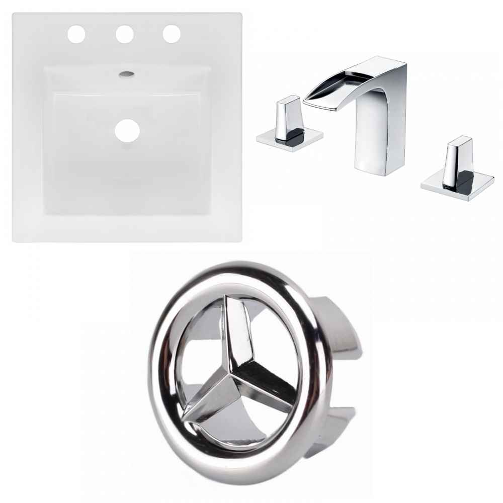 16.5-in. W 3H8-in. Ceramic Top Set In White Color