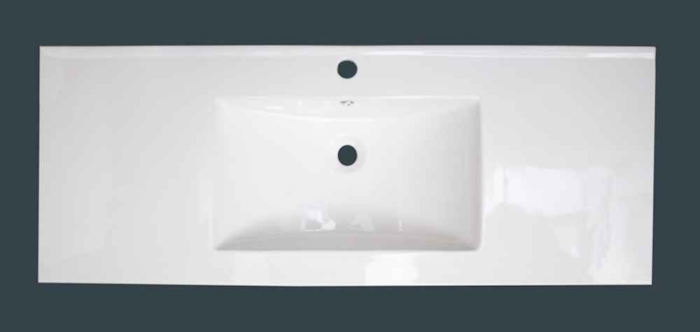 48-in. W 1 Hole Ceramic Top Set In White Color - Overflow Drain Incl.