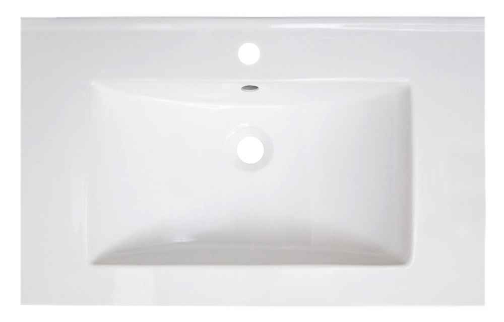 30-in. W 1 Hole Ceramic Top Set In White Color - Overflow Drain Incl.