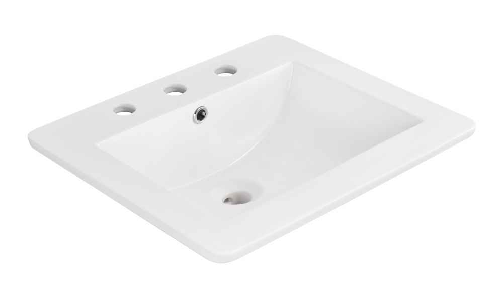 21-in. W 3H8-in. Ceramic Top Set In White Color