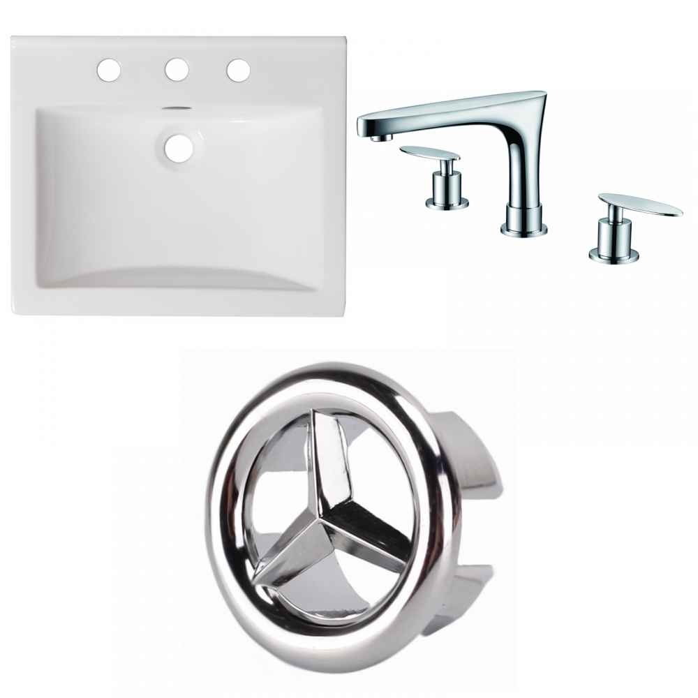 21-in. W 3H8-in. Ceramic Top Set In White Color