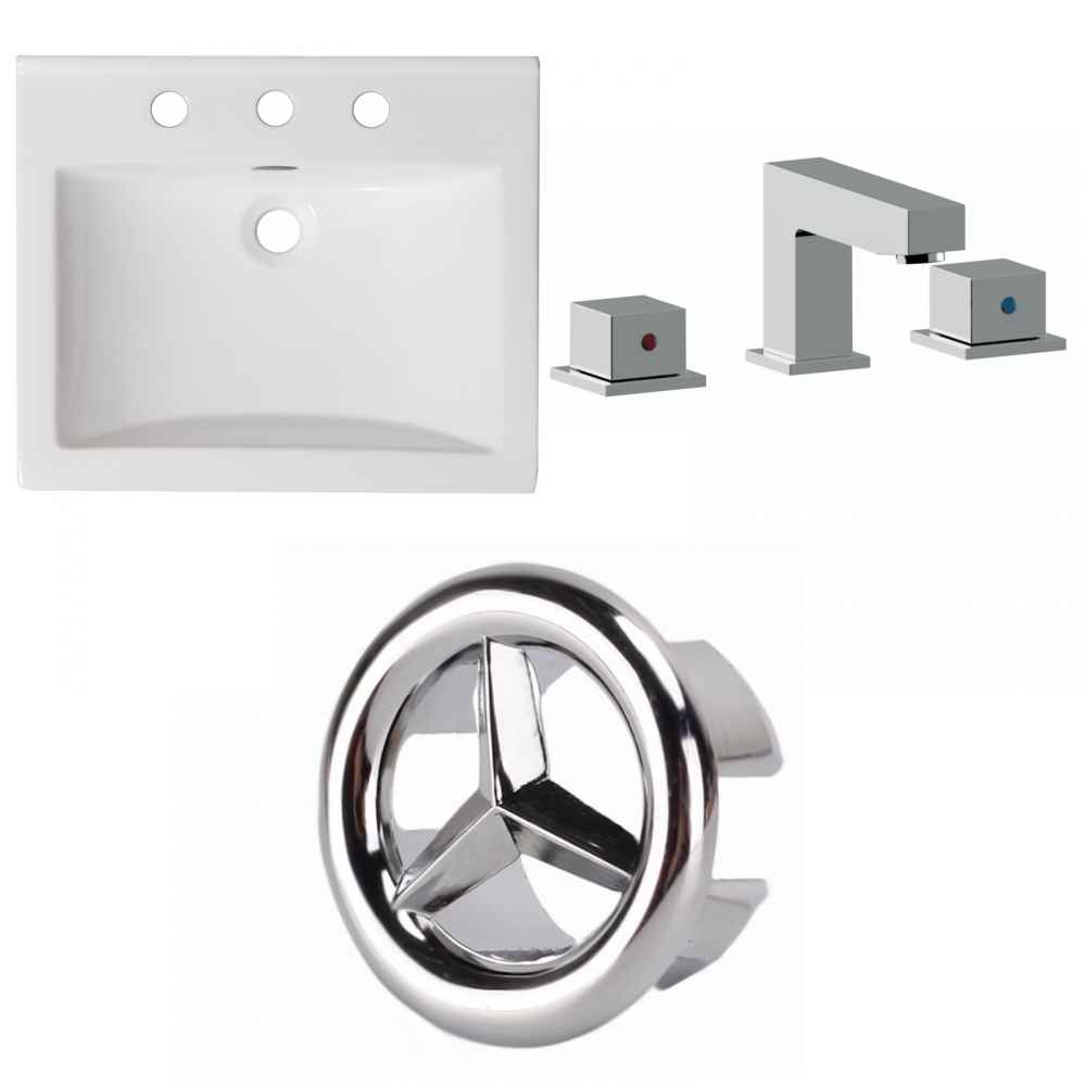 21-in. W 3H8-in. Ceramic Top Set In White Color