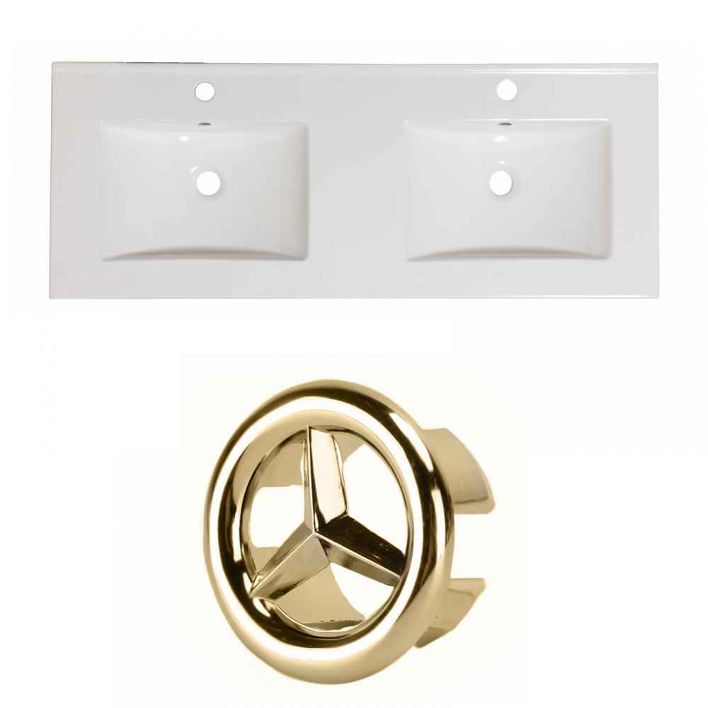 48-in. W 1 Hole Ceramic Top Set In White Color