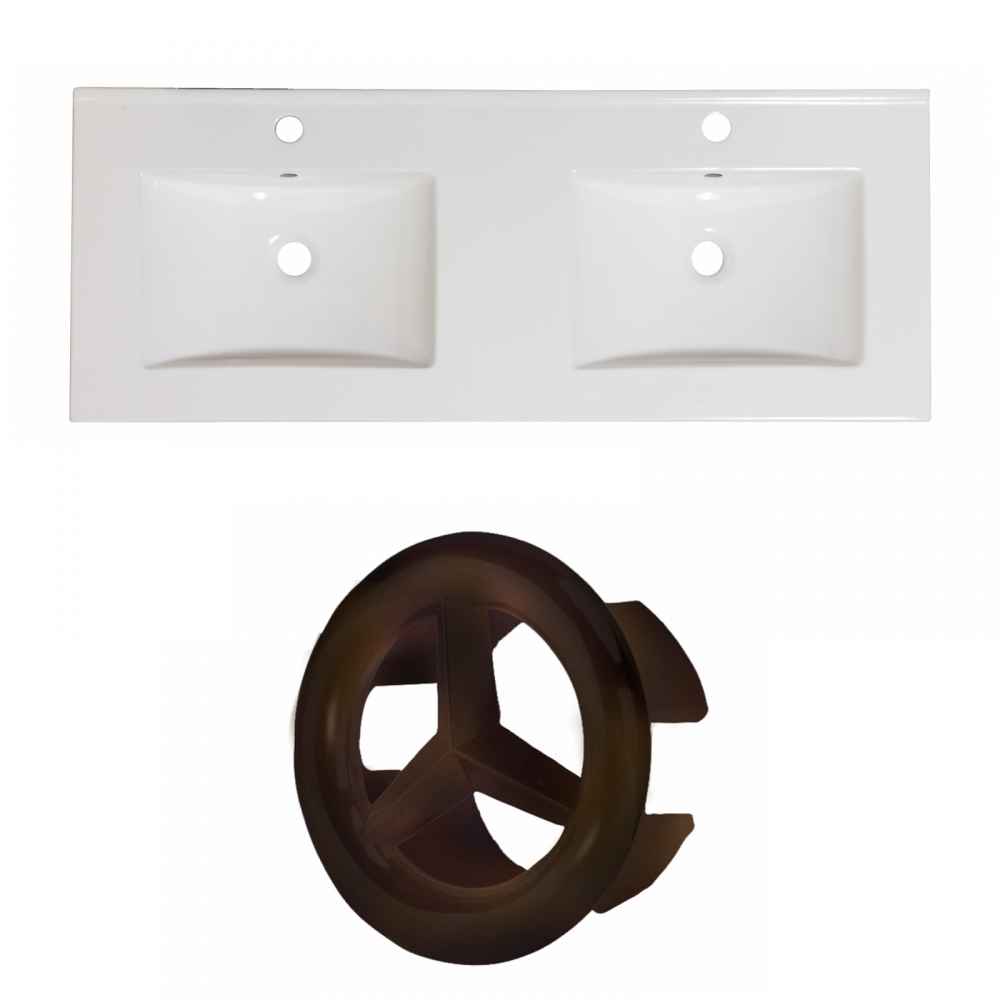 48-in. W 1 Hole Ceramic Top Set In White Color