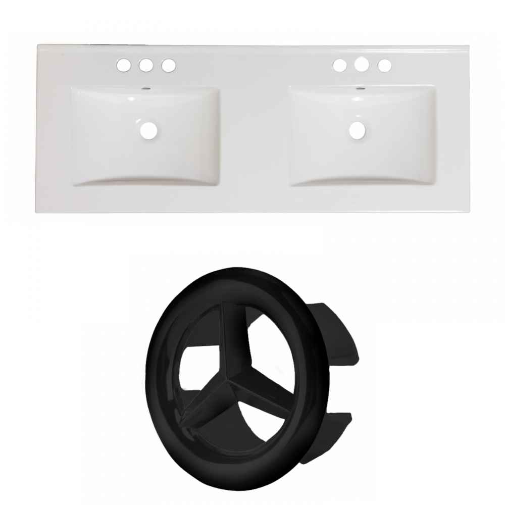 48-in. W 3H8-in. Ceramic Top Set In White Color