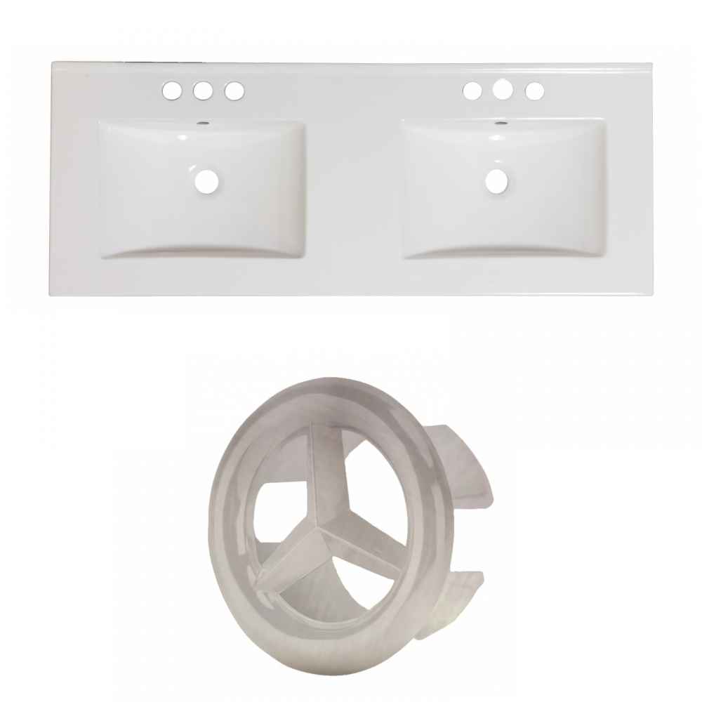 48-in. W 3H8-in. Ceramic Top Set In White Color