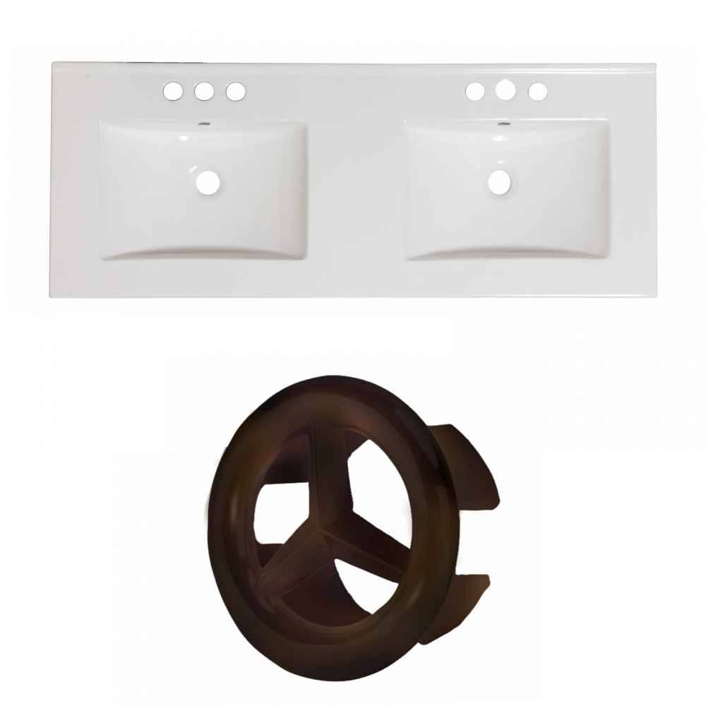 48-in. W 3H8-in. Ceramic Top Set In White Color