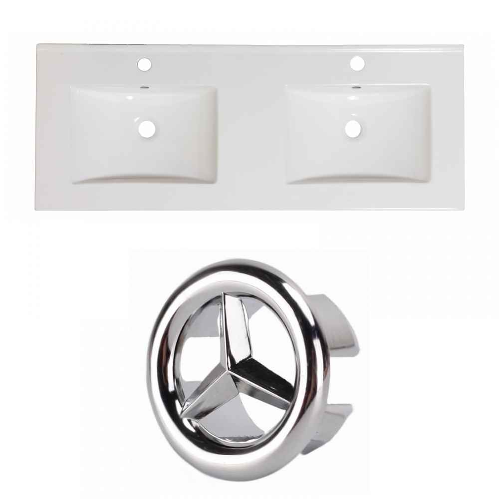 59-in. W 1 Hole Ceramic Top Set In White Color