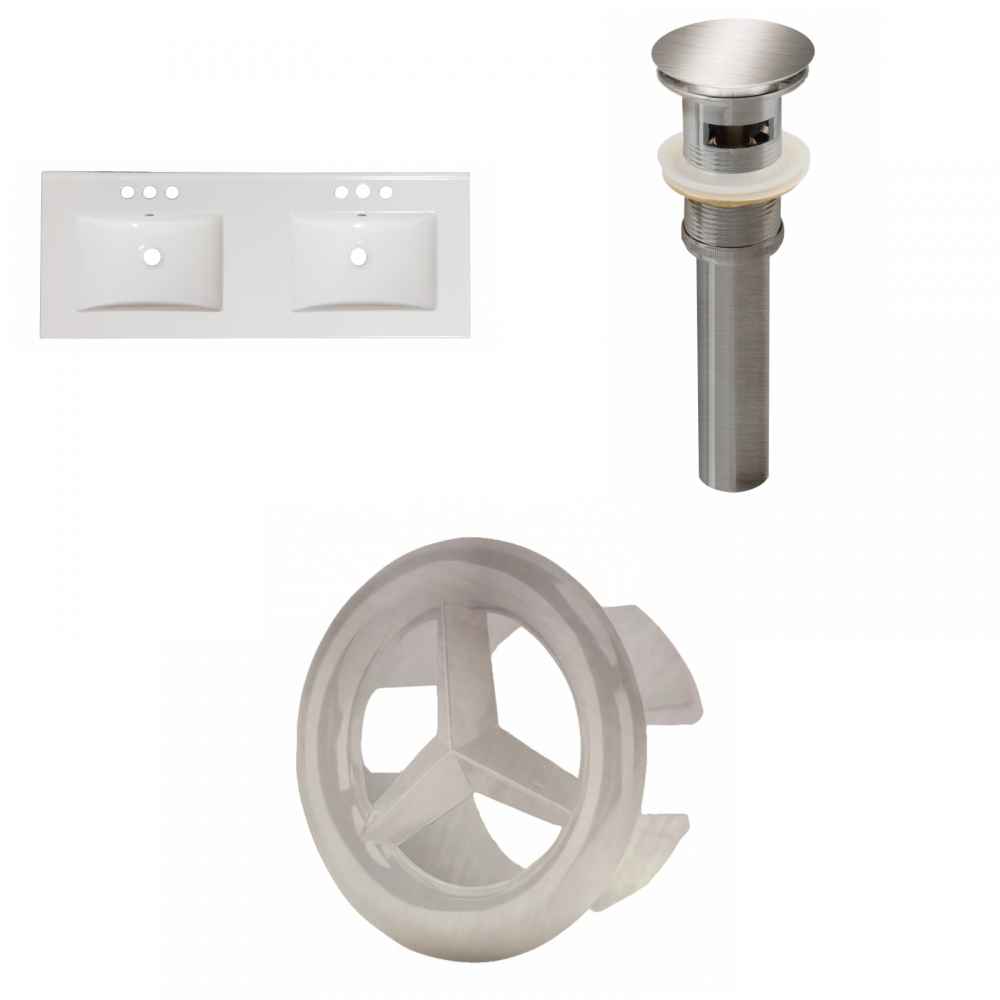 48-in. W 3H8-in. Ceramic Top Set In White Color - Overflow Drain Incl.