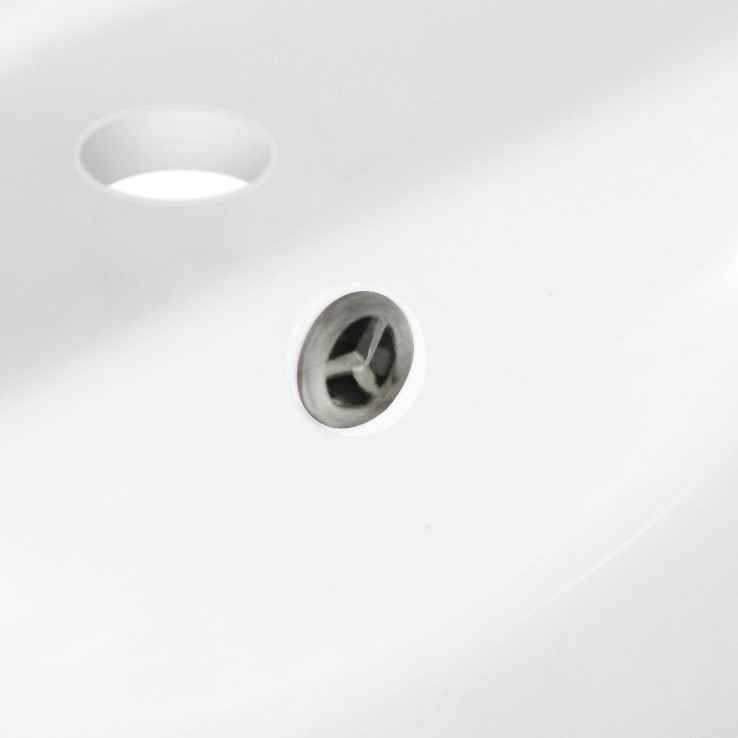 59-in. W 1 Hole Ceramic Top Set In White Color - Overflow Drain Incl.
