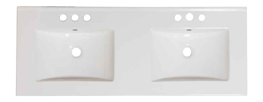 59-in. W 3H4-in. Ceramic Top Set In White Color - Overflow Drain Incl.