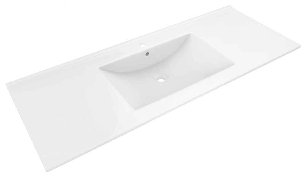 48-in. W 1 Hole Ceramic Top Set In White Color