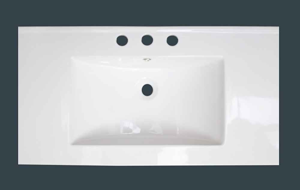 35.5-in. W 3H8-in. Ceramic Top Set In White Color