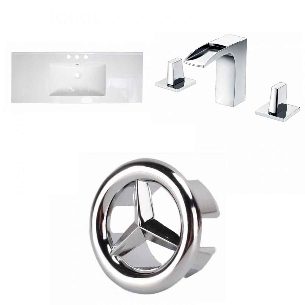48-in. W 3H8-in. Ceramic Top Set In White Color