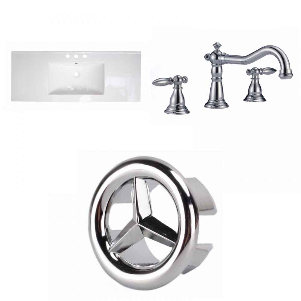 48-in. W 3H8-in. Ceramic Top Set In White Color