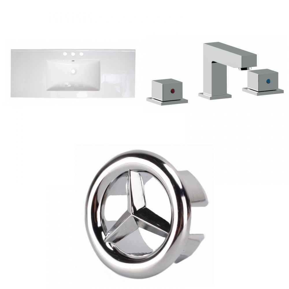 48-in. W 3H8-in. Ceramic Top Set In White Color