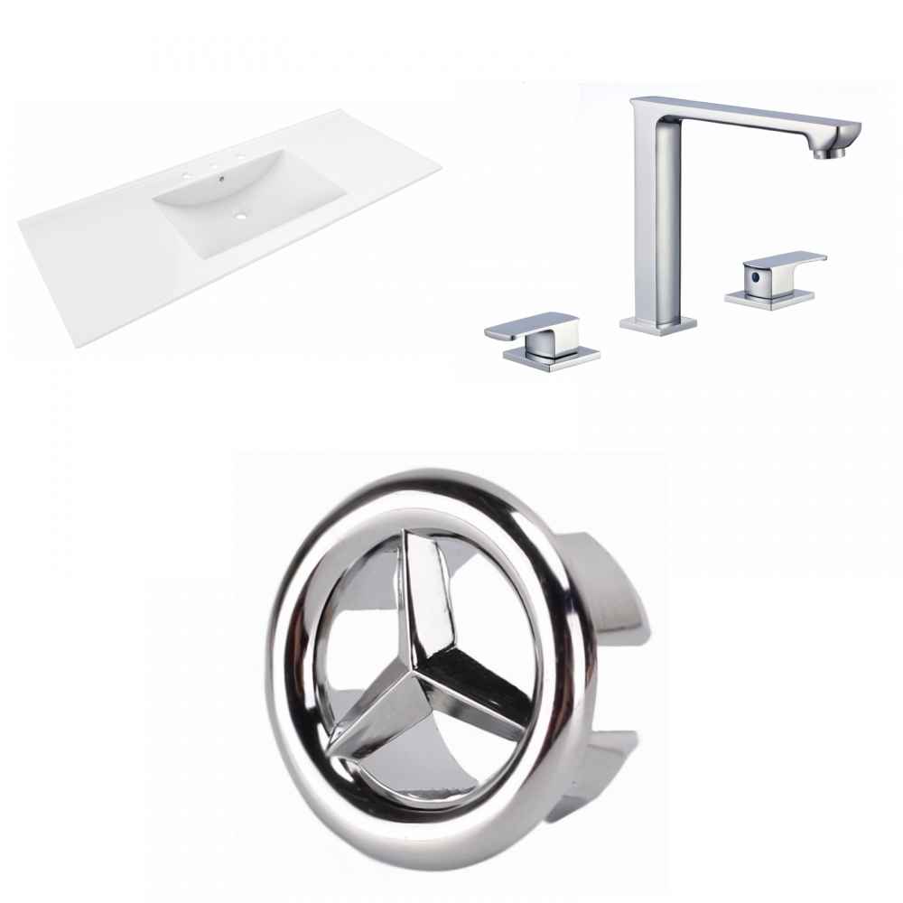 48-in. W 3H8-in. Ceramic Top Set In White Color