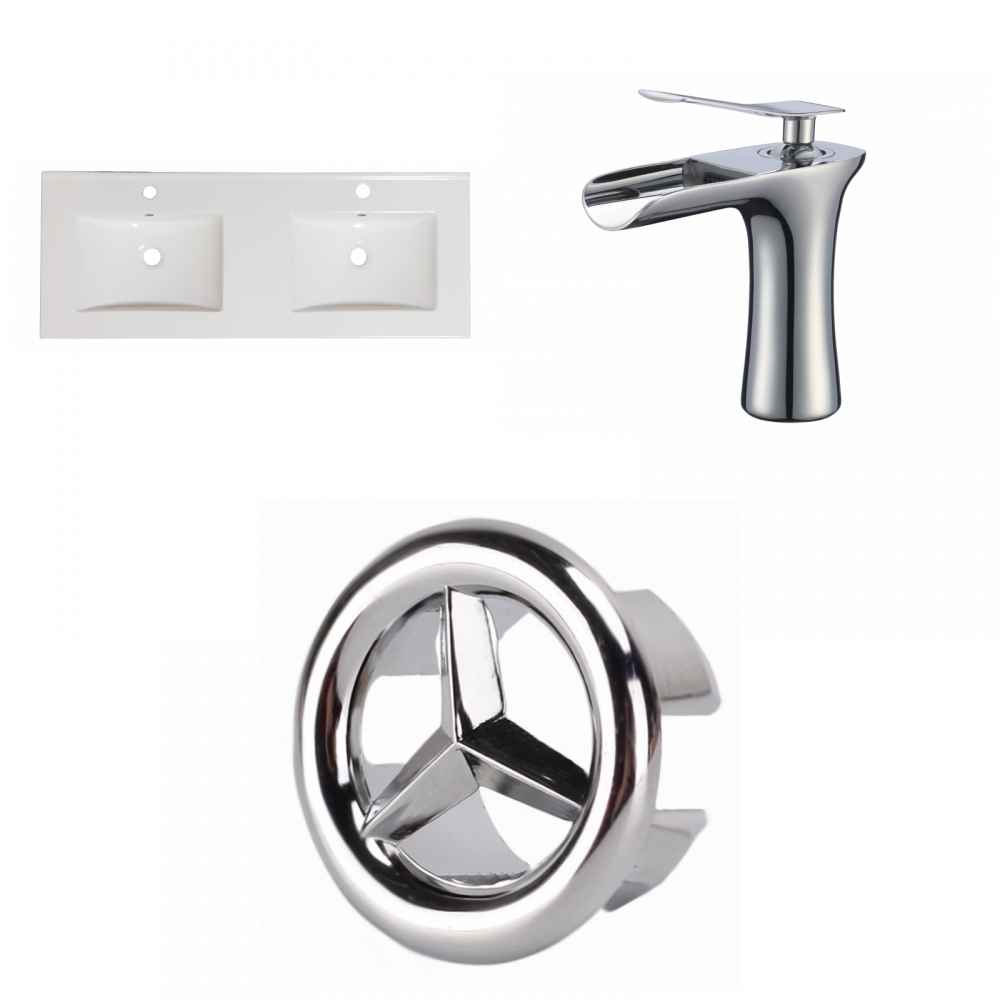 48-in. W 1 Hole Ceramic Top Set In White Color