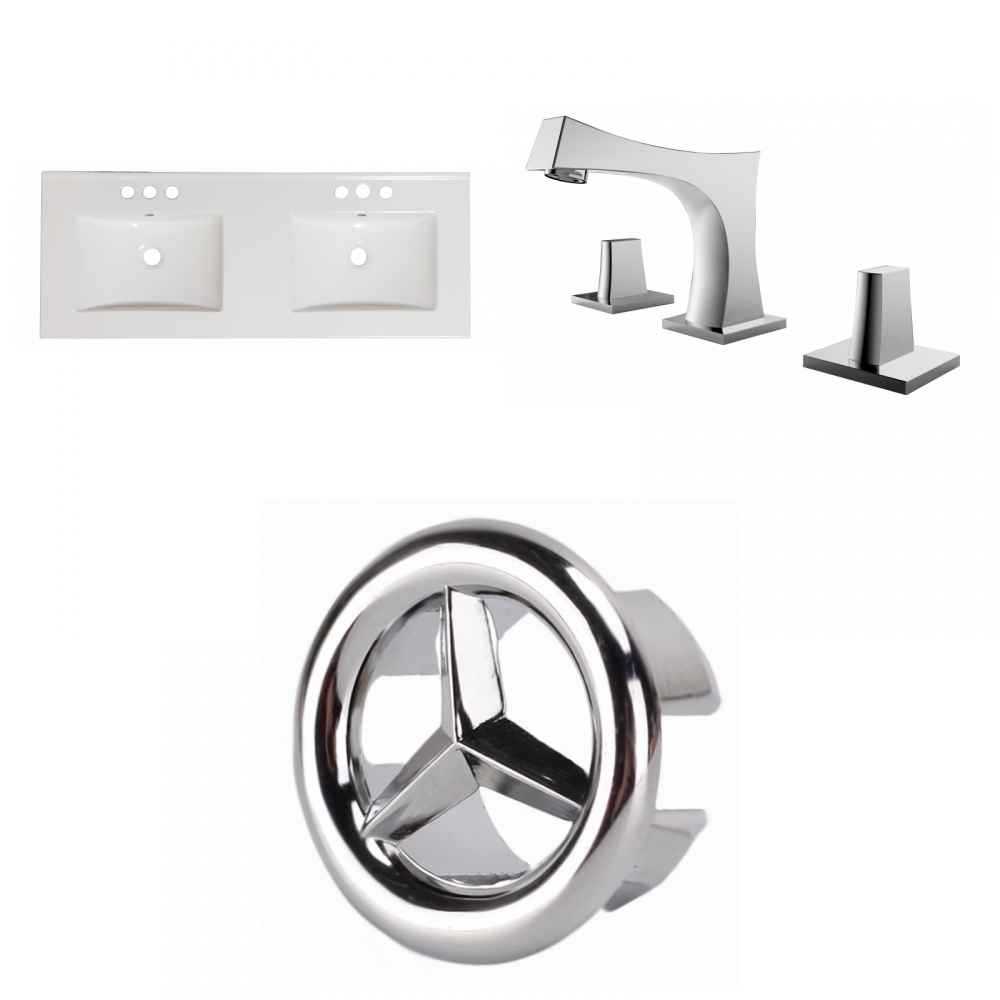 48-in. W 3H8-in. Ceramic Top Set In White Color