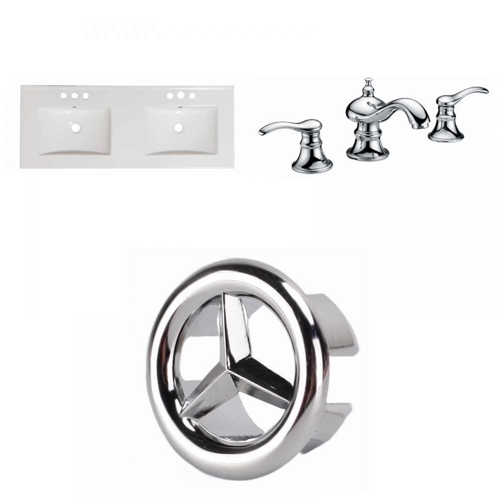 48-in. W 3H8-in. Ceramic Top Set In White Color