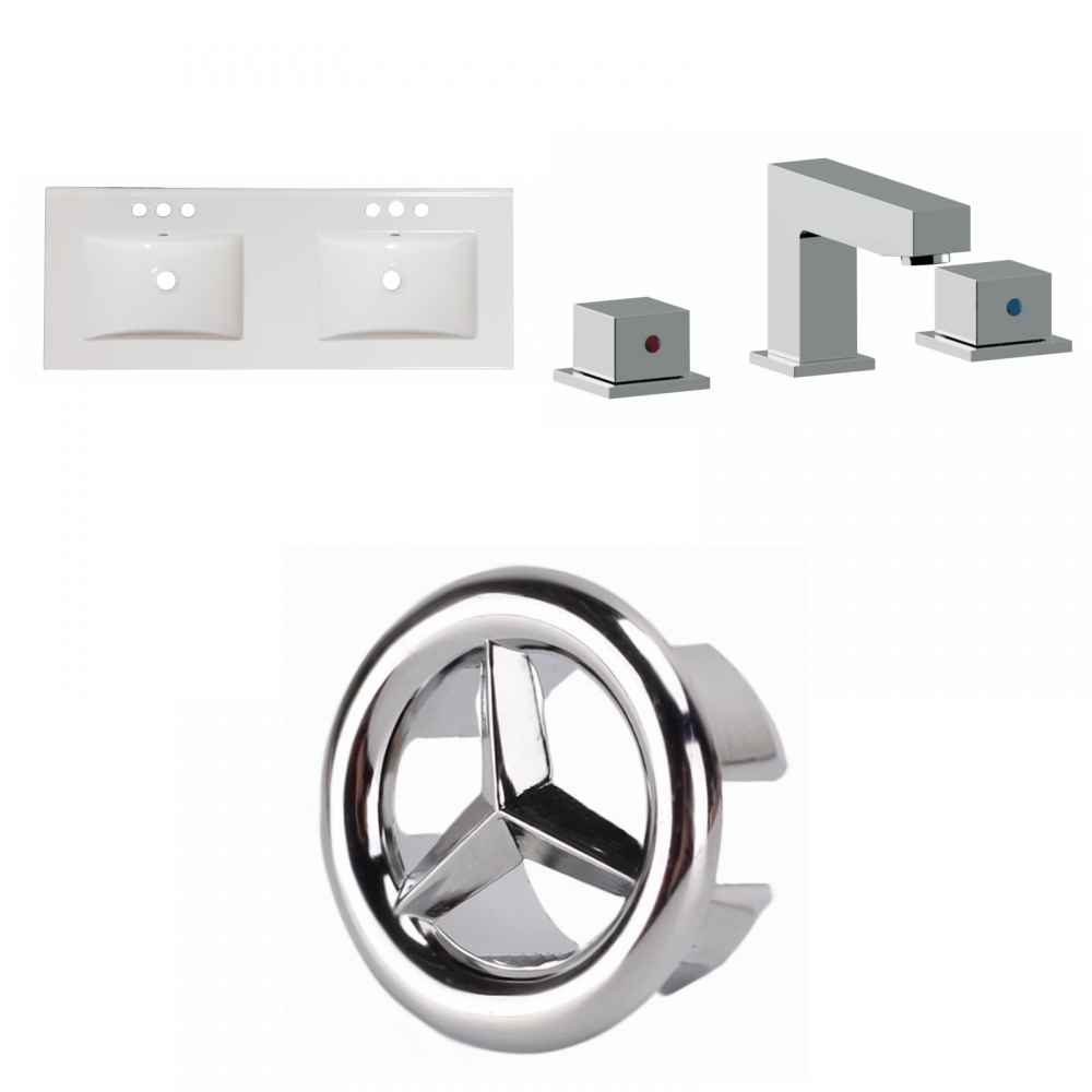 48-in. W 3H8-in. Ceramic Top Set In White Color