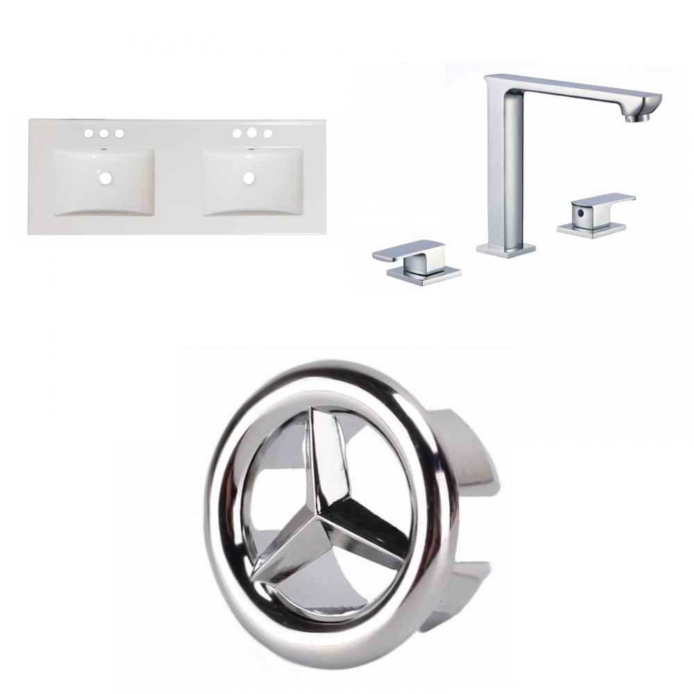48-in. W 3H8-in. Ceramic Top Set In White Color